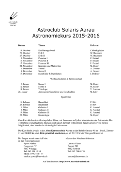 Astrokurs - Astroclub Solaris Aarau