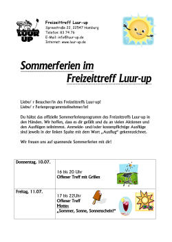 Programm Sommerferien 2014 - Luur