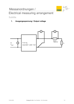 Messanordnungen / Electrical measuring arrangement