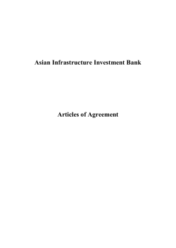Asian Infrastructure Investment Bank Articles of Agreement