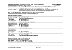 Standard Settlement Instructions (SSI) of WGZ BANK Duesseldorf