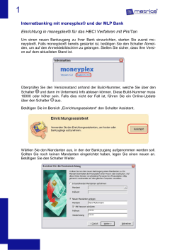 Internetbanking mit moneyplex® und der MLP Bank Einrichtung in