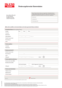 Ikano Bank &Auml;nderungsformular Stammdaten