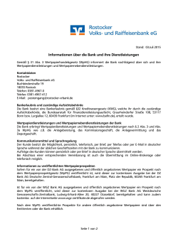 Informationen &uuml;ber die Bank und ihre