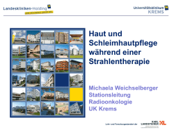 Haut und Schleimhautpflege w&auml;hrend einer Strahlentherapie