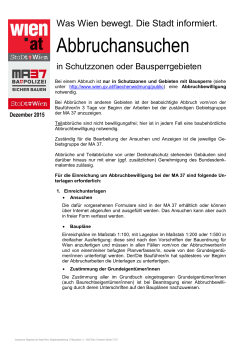 Abbruchansuchen in Schutzzonen oder Bausperrgebieten