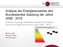 Analyse der Energieausweise des Bundeslandes Salzburg der