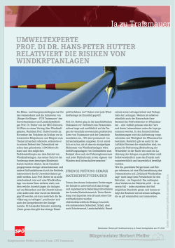 Risiken von Windkraftanlagen - Bürgermeister Herbert Pfeffer