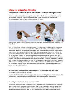 Interview mit Joshua Kimmich Das Interesse von Bayern M&uuml;nchen