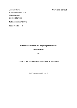 Joshua F&uuml;tterer Universit&auml;t Bayreuth Kulmbacherstrasse 15 d 95445
