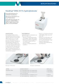 NanoDrop® 2000c UV/Vis-Spektralphotometer