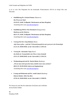 Die Vortr&auml;ge der Fr&auml;nkischen Gesellschaft f&uuml;r Philosophie im