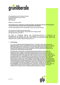 glp SZ Vernehmlassungsantwort zur Teilrevision des