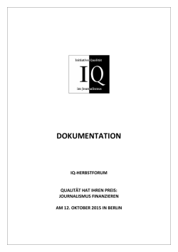 Dokumentation des IQ-Herbstforums 2015