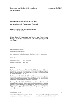 Drucksache 15/7109 - Landtag Baden W&uuml;rttemberg