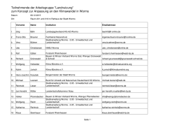 Liste der Teilnehmenden der 1. Sitzung der AG
