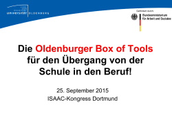 Die Oldenburger Box of Tools für den Übergang von der Schule in
