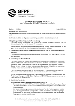 Protokoll der GFPF-Mitgliederversammlung