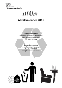 Abfallkalender 2016 - Freienstein