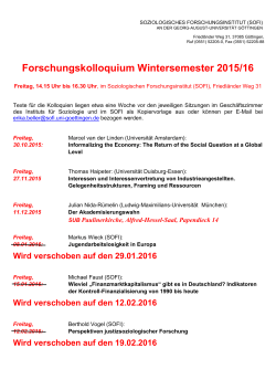 Forschungskolloquium Wintersemester 2015/16