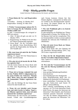 H&auml;ufig gestellte Fragen
