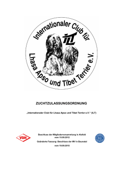 ILT-Zuchtzulassungsordnung - Internationaler Club f&uuml;r Lhasa Apso