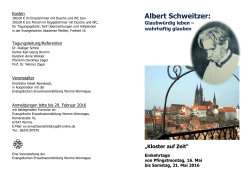 Flyer Pfingstwoche 2016 - Albert Schweitzer Zentrum