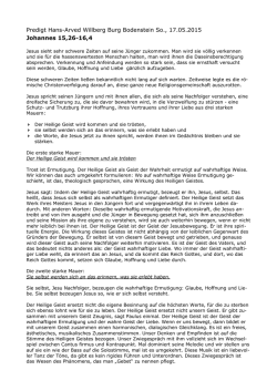 Joh 15,26-16,4 - Hans