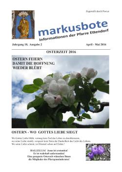 Pfarrblatt Osterzeit 2016