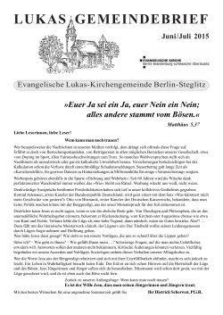 lukas gemeindebrief - Evangelische Lukas