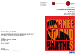 Journ&eacute;e Roland Barthes - Universit&auml;t Heidelberg