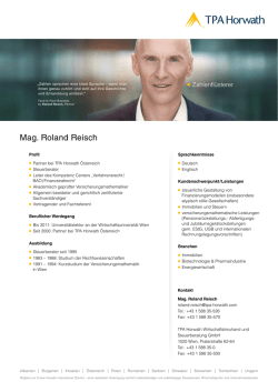 Mag. Roland Reisch - TPA Horwath &Ouml;sterreich