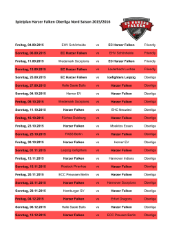 Spielplan Harzer Falken Oberliga Nord Saison 2015/2016