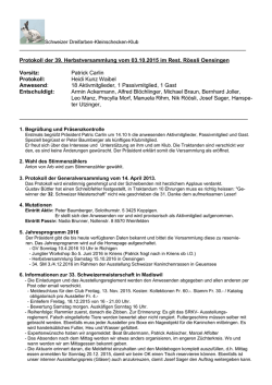 Protokoll Herbstversammlung - Drf-Kl