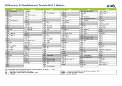 Müllkalender für Beerfelden und Ortsteile 2016 1. Halbjahr