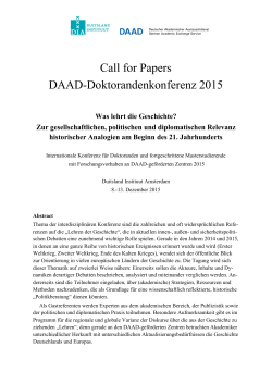 Call for Papers DAAD-Doktorandenkonferenz 2015