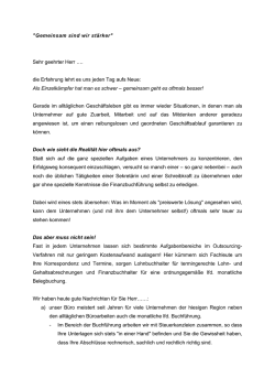 Initiativbewerbung freie Mitarbeit - Ihr