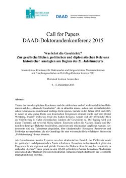 Call for Papers DAAD-Doktorandenkonferenz 2015