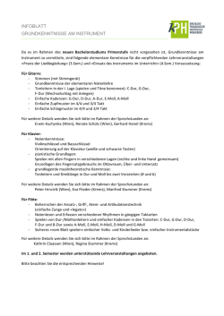 INFOBLATT GRUNDKENNTNISSE AM INSTRUMENT