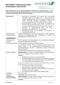 502.C006-B1 Aufbereitung wieder verwendbarer Instrumente