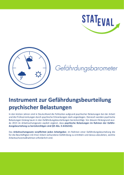 Instrument zur Gef&auml;hrdungsbeurteilung psychischer Belastungen