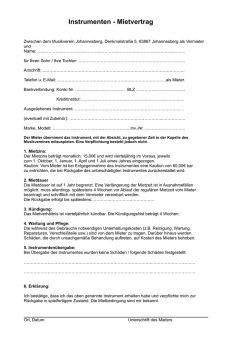 Instrumenten - Mietvertrag