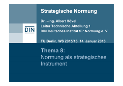 Thema 8: Normung als strategisches Instrument