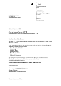 Informationen zum Aufnahmeverfahren