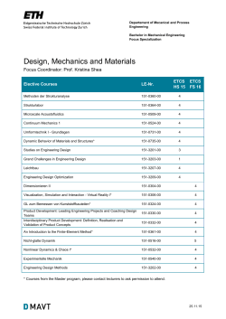 Design, Mechanics and Materials