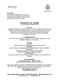 Praktikant/in im Design