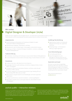 Digital Designer & Developer (m/w)