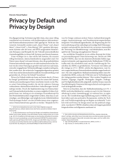Privacy by Default und Privacy by Design