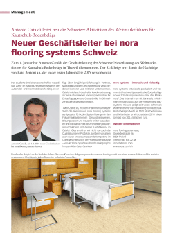 Neuer Geschäftsleiter bei nora flooring systems Schweiz