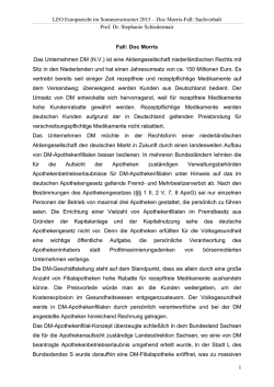Doc Morris- Sachverhalt